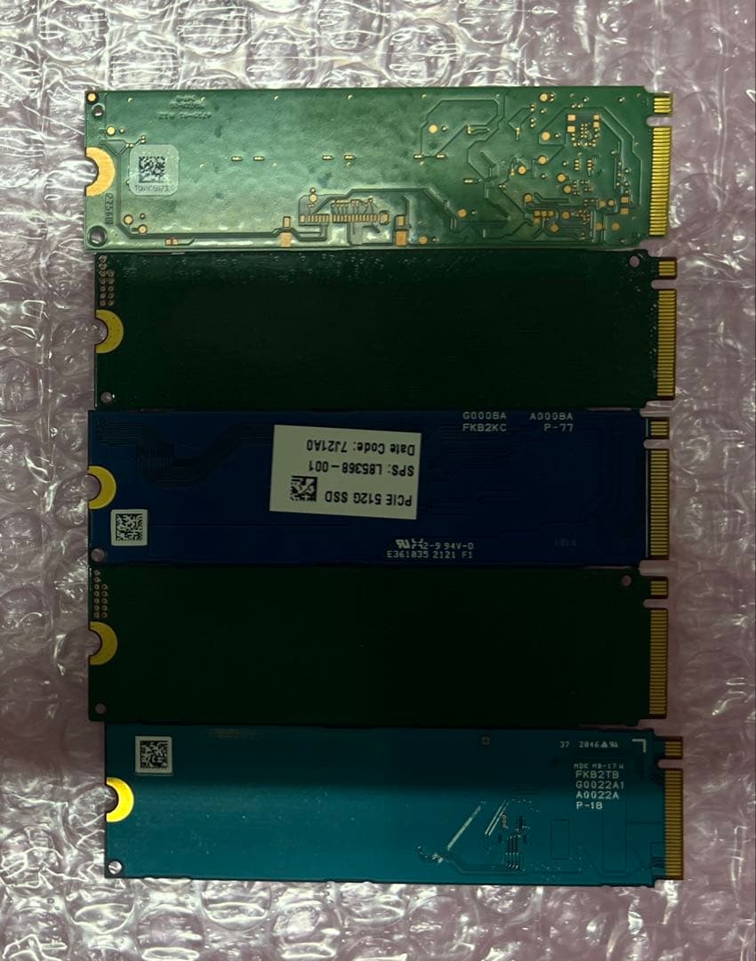 中古 M.2 NVMe 2280 SSD 512GB 5枚セット