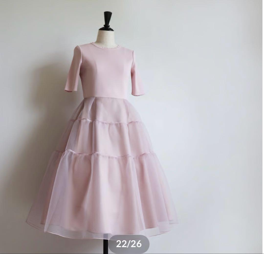 完売品　美品　ジョリーミニョン ふくれオーガンジー　ワンピース　ピンク　38