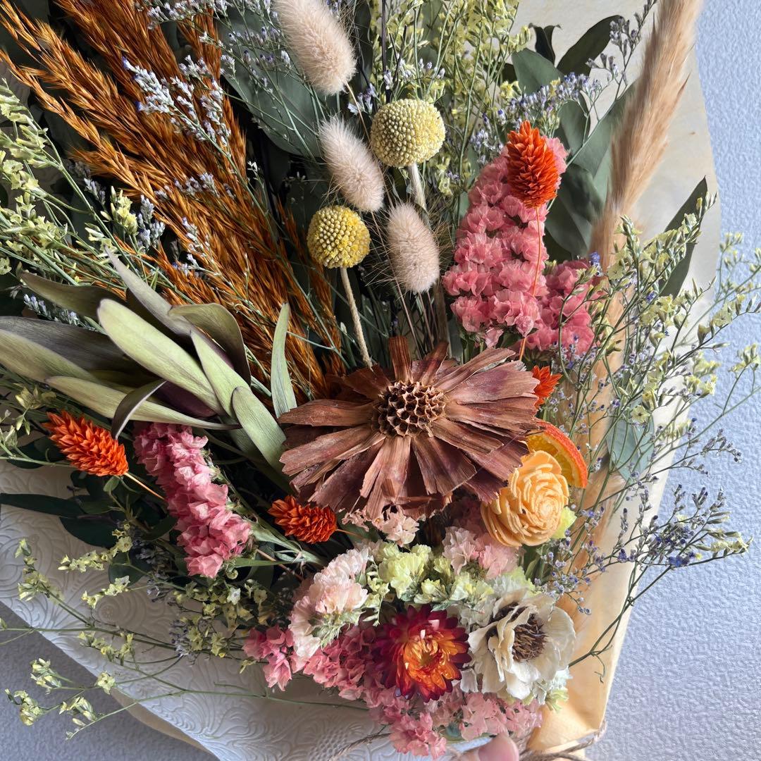 ♡新作♡おおきめ　ドライフラワー　花束　スワッグ