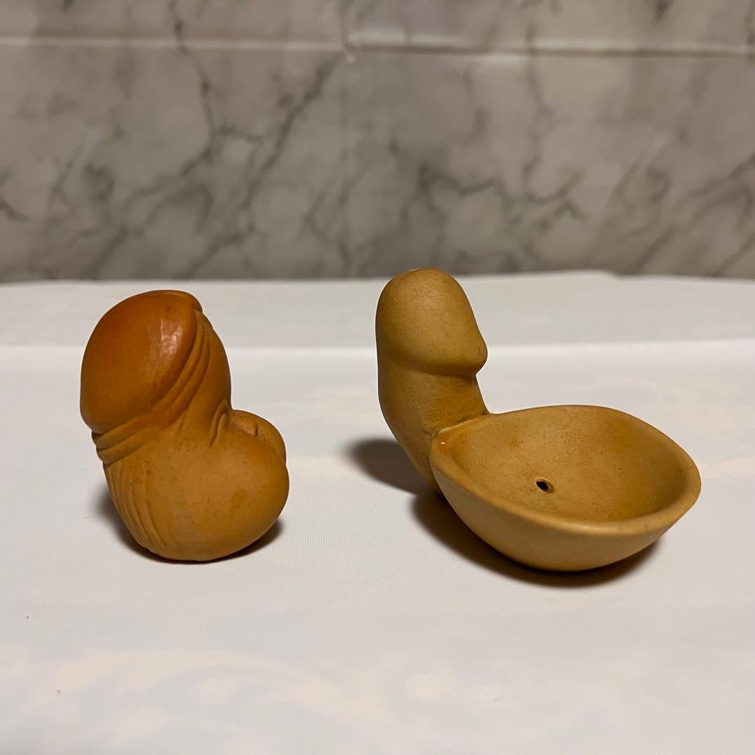 値下げ⬇️【美品】縁起物 お多福 置物 春画 男根 子宝 陶器 秘宝館 郷土玩具