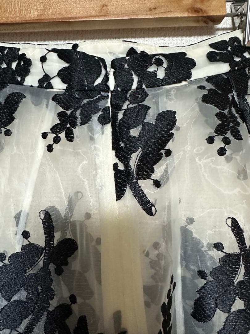 スカート CLANE SHEER FLOWER LACE SKIRT