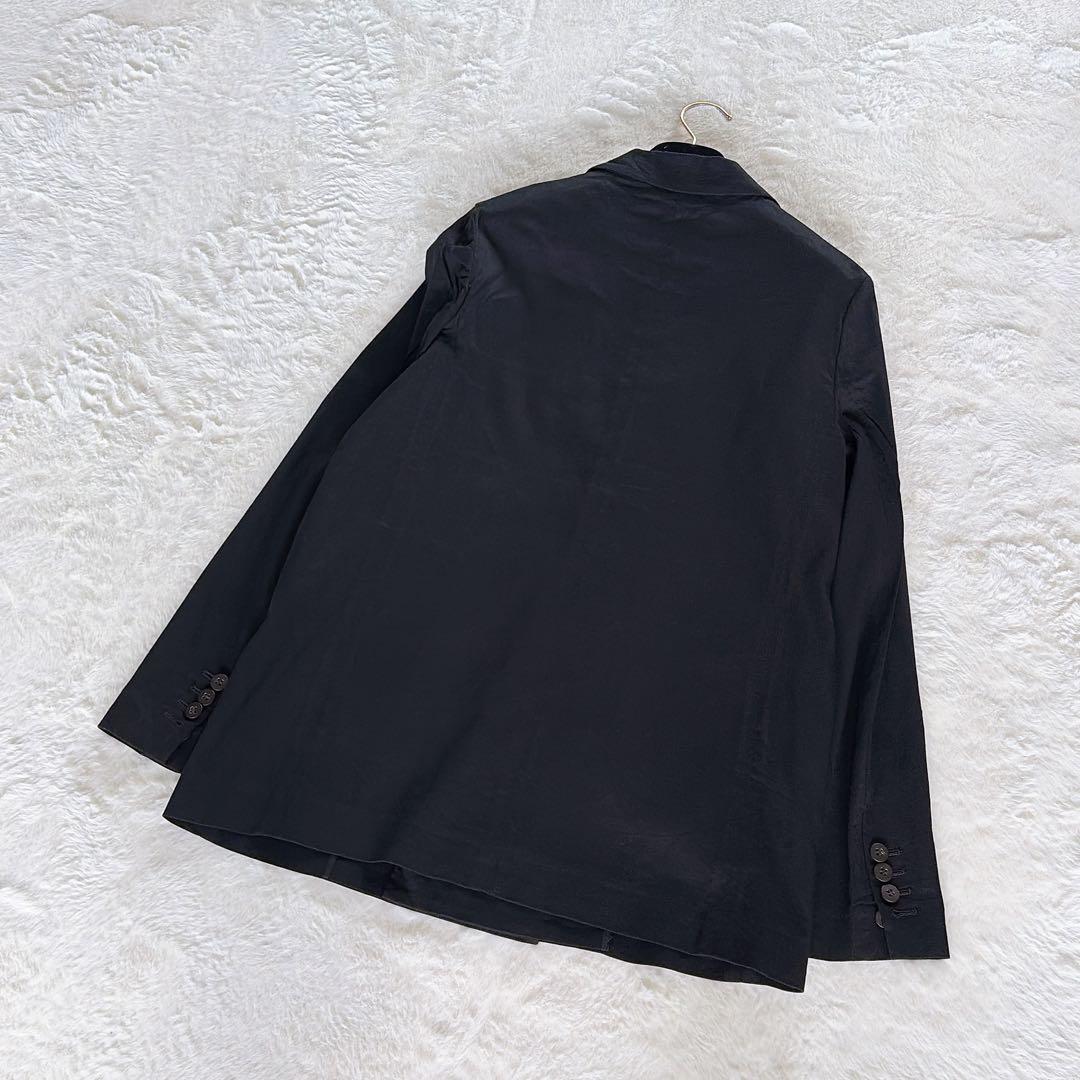 【セオリー】リネン混ストレッチ ダブルブレストジャケット ブラック 4 L相当