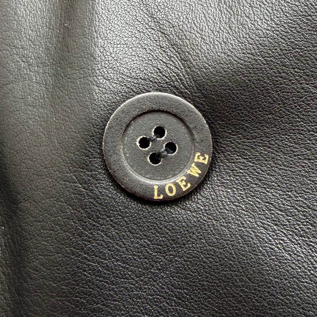 極美品✨LOEWE MADRID ラムナッパレザー ダブルチェスターコート 黒