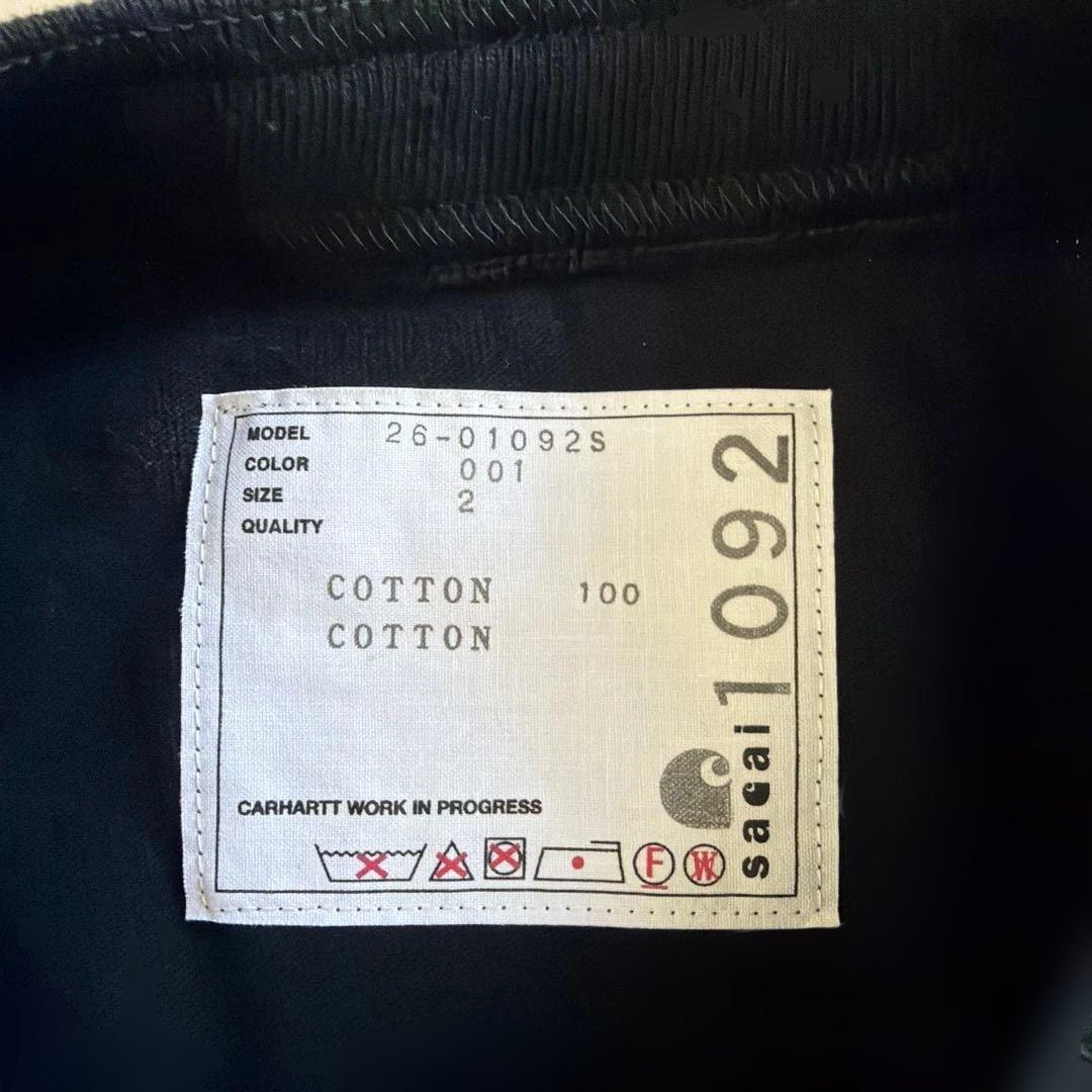 Sacai X Carhartt 26SS ブラック Tシャツ サイズ2