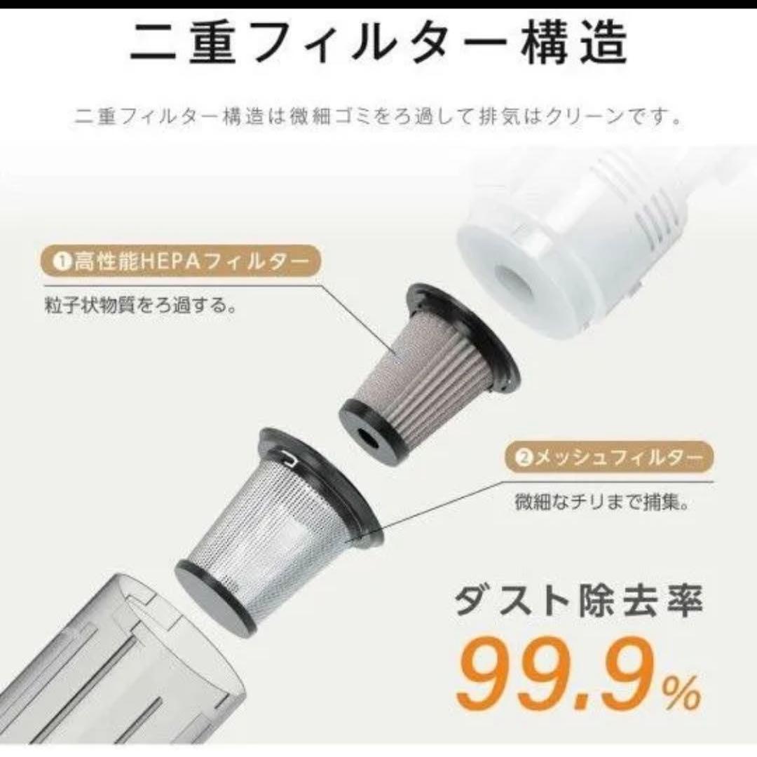 新品◆コードレス掃除機 サイクロン式 軽量 強力吸引 スティック型 ホワイト