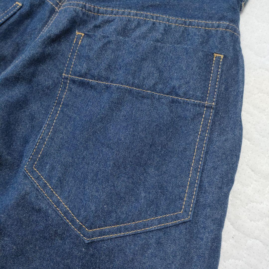 美品✨THE RERACS　ハイウエストタックワイドパンツ　インディゴ　38