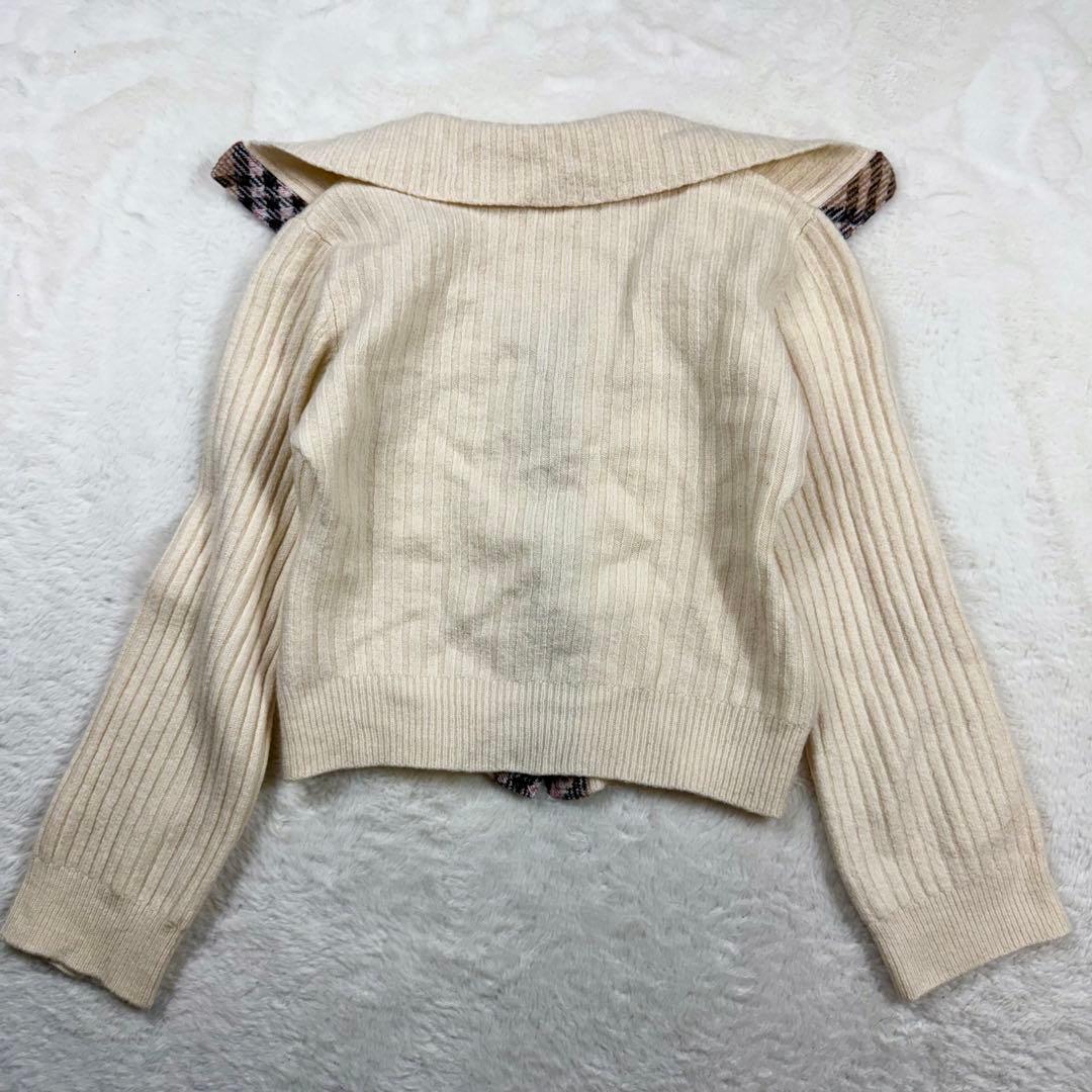 美品 バーバリーブルーレーベル✨ノバチェック パイピング　カーディガン 38