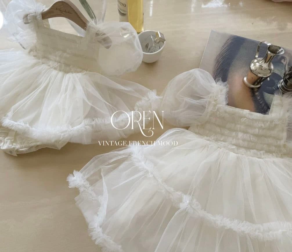OREN ホワイト チュールワンピース