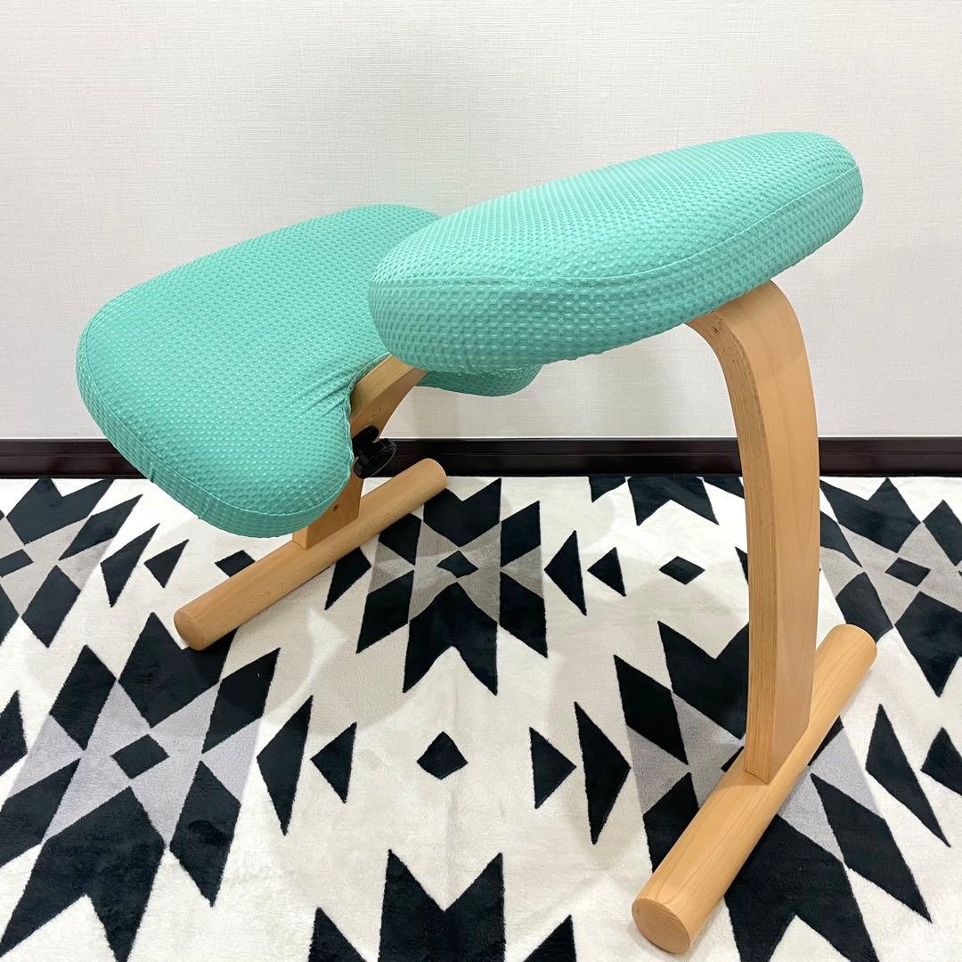 バランスラボ バランスチェア バランスイージー ライトグリーン 中古品 緑カバー