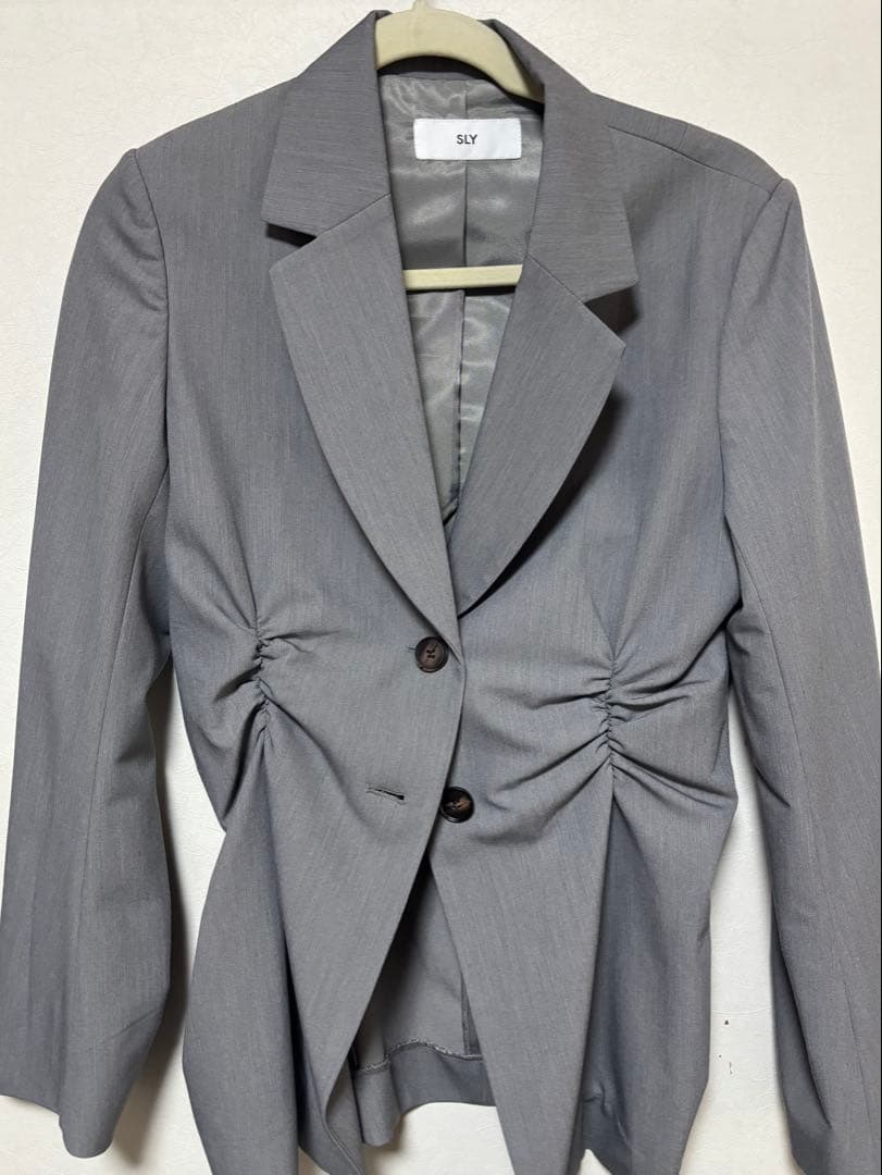 SLY WAIST GATHER TAILOR ジャケット(グレー)