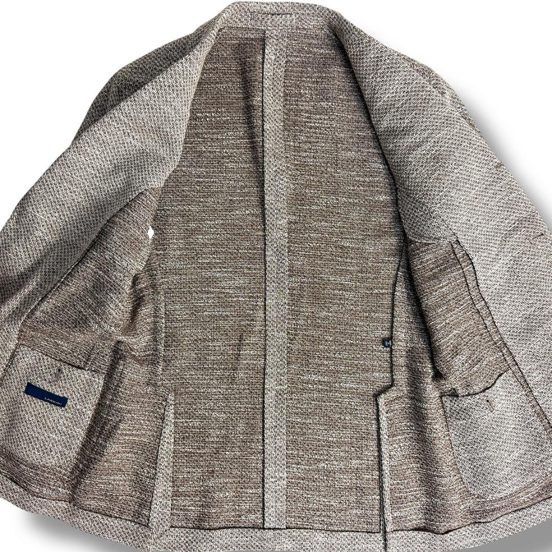 J3119 超美品 ラルディーニ リネンサマージャケット メランジブラウン 48