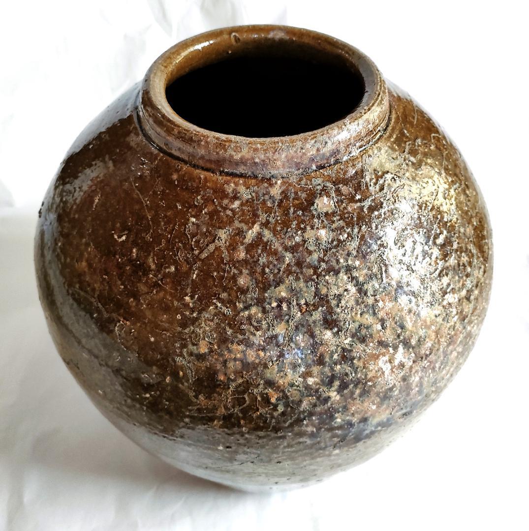 陶器 壺 飴色 骨董 Ag-230