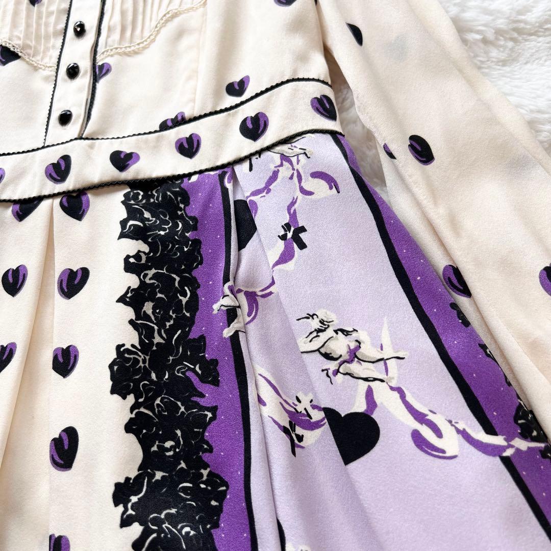 【美品】DOLLY GIRL ANNA SUI ボリュームフレアワンピース 襟