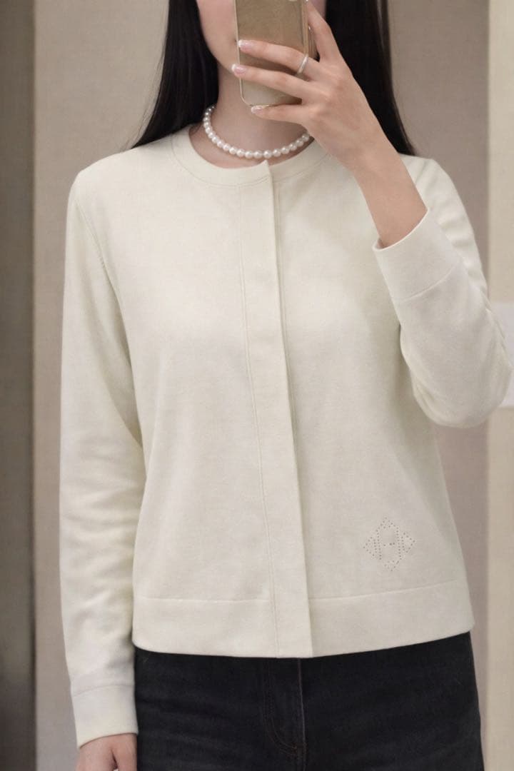 美品　HERMÈエルメス　カシミヤ ニット　ジャケット アイボリー　カーディガン