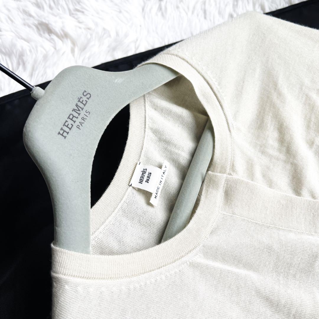 美品　HERMÈエルメス　カシミヤ ニット　ジャケット アイボリー　カーディガン