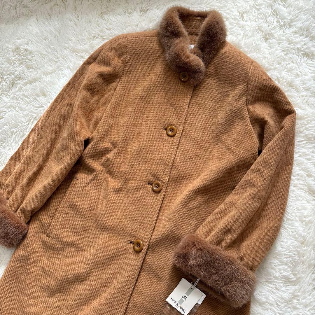 新品タグ付【PARIENNE】毛皮ミンクファー　ロングコート　Lサイズ