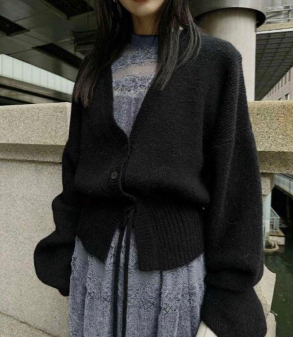 トップス AMERI TURN OVER KNIT CARDIGAN