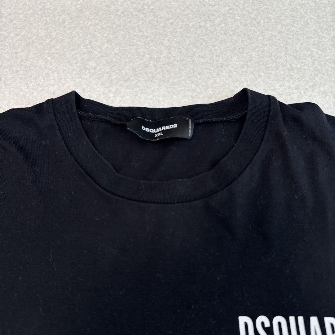 大きめサイズ美品⭐️DSQUARED2 ロゴTシャツ XXL ブラック