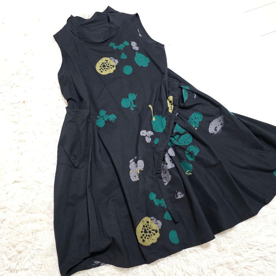 TOMO　美品 慈雨 ジウ アシンメトリー ノースリーブワンピース 40
