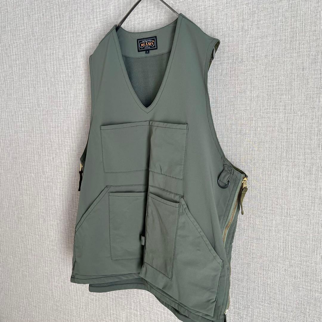BEAMS＋ ビームスプラス ユーティリティプルオーバーベスト オリーブ S