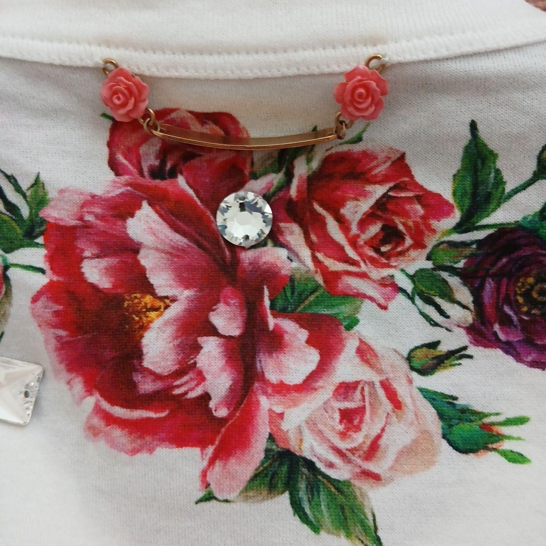 DOLCE &GABBANA 花柄プリント Tシャツ ビジュ サイズ36