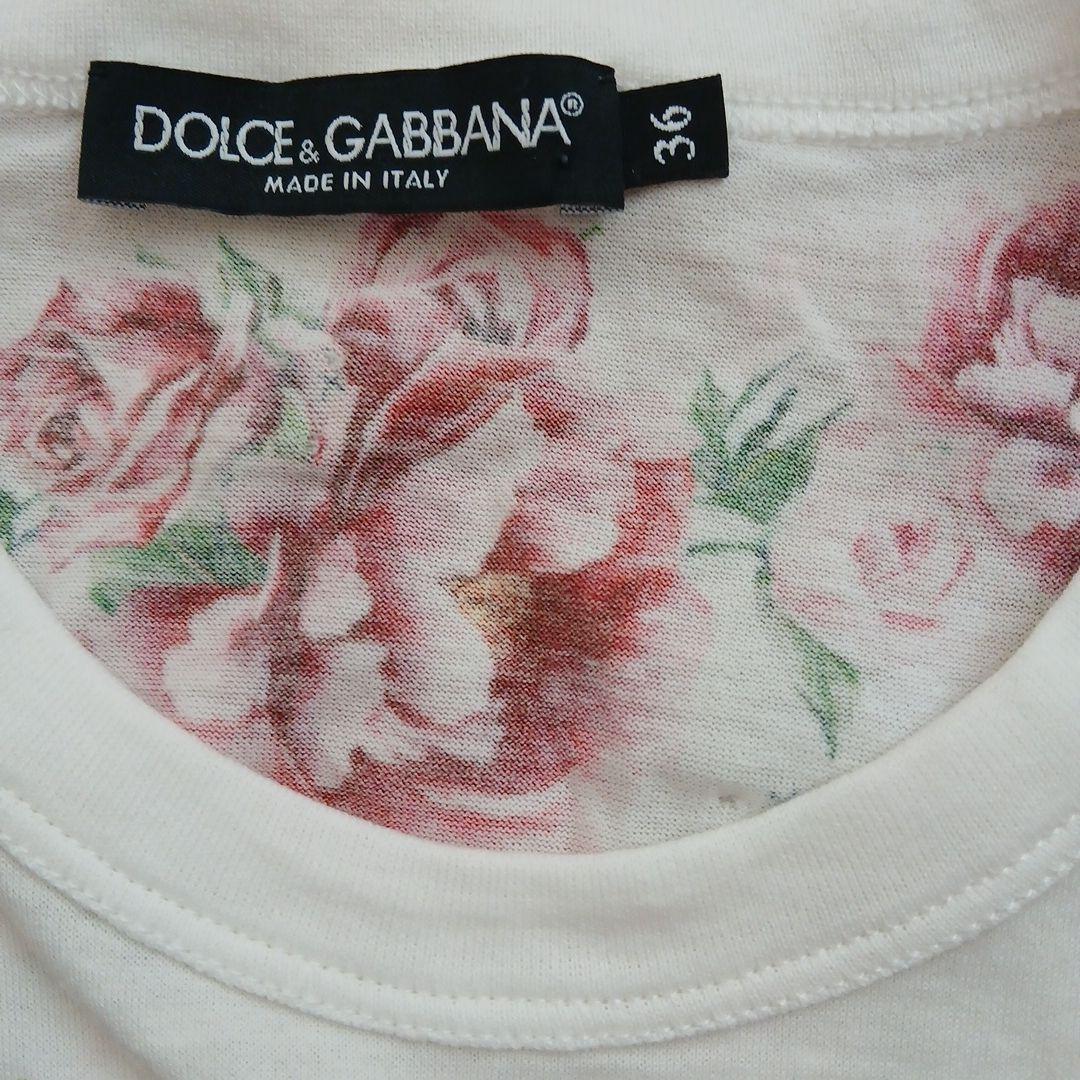 DOLCE &GABBANA 花柄プリント Tシャツ ビジュ サイズ36