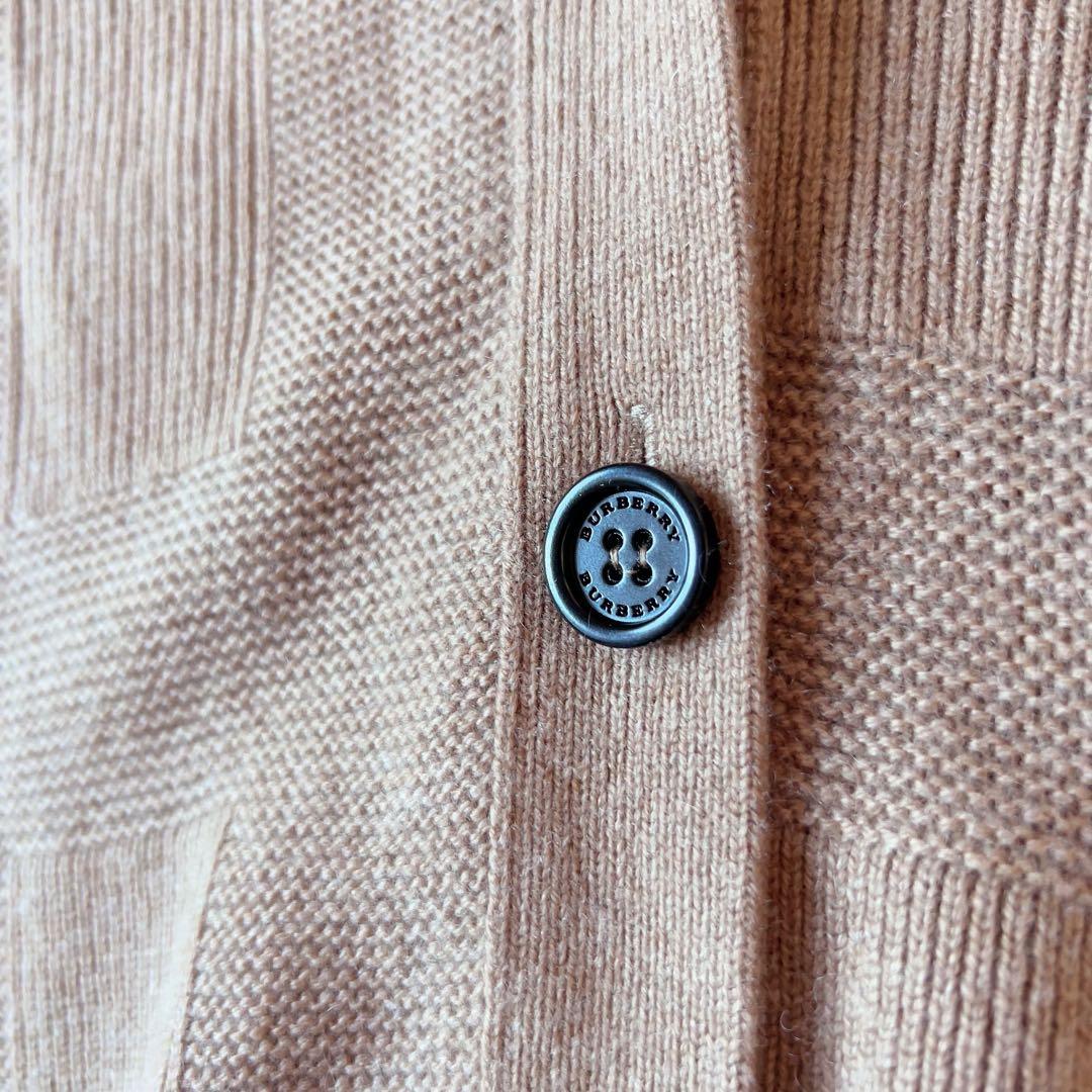 希少＊BURBERRY カシミヤウール カーディガン L シャドーチェック柄