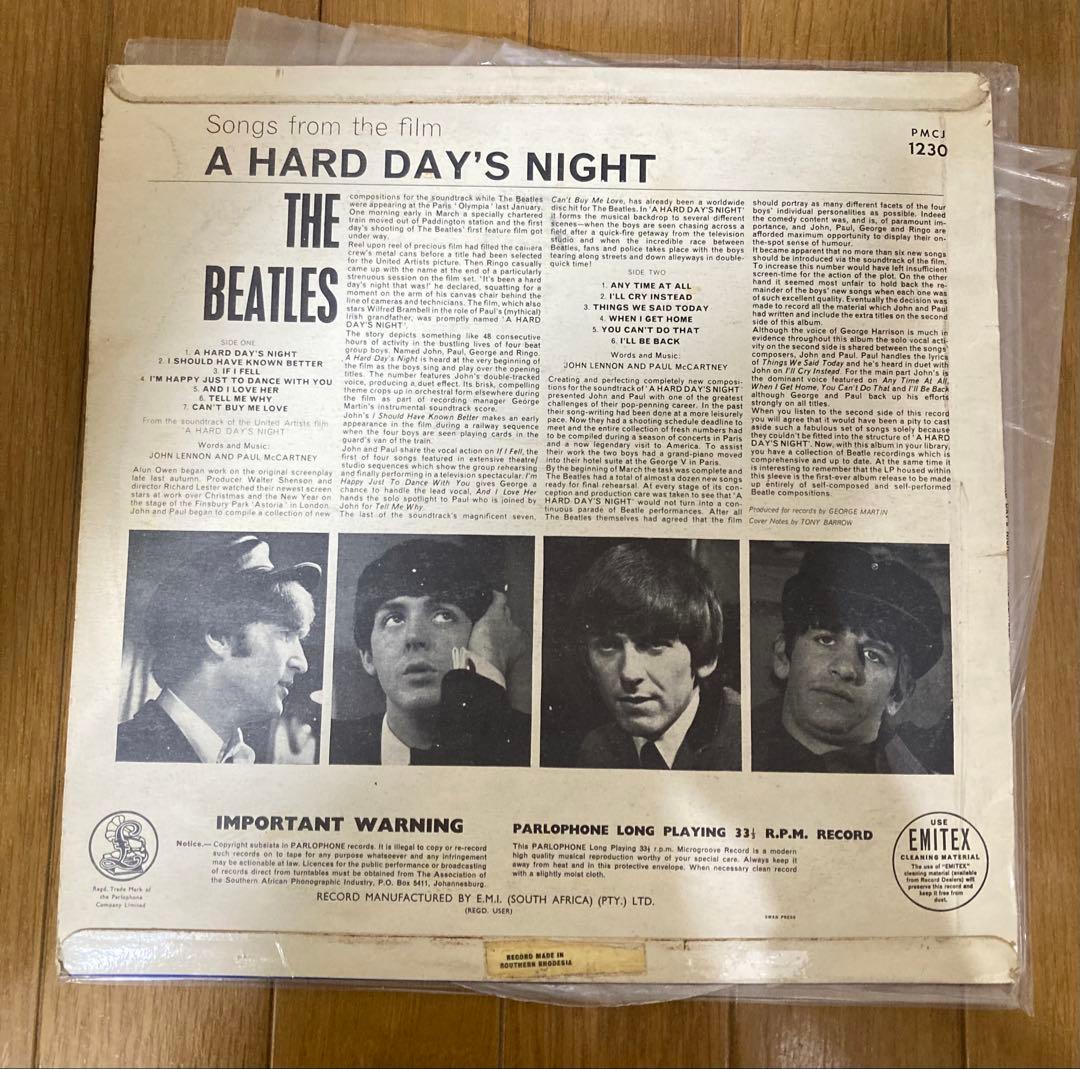 超絶レア南ローデシアオリジナルハードデイズナイトBeatlesビートルズレコード