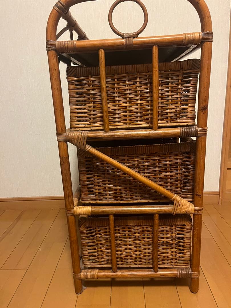 ラタン チェスト 籐家具 引き出し 収納家具 サイドチェスト ランドリーチェスト