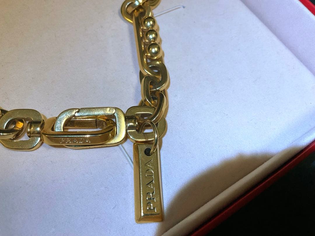 【希少/即発送】PRADA Chain Necklace ゴールド 50 cm