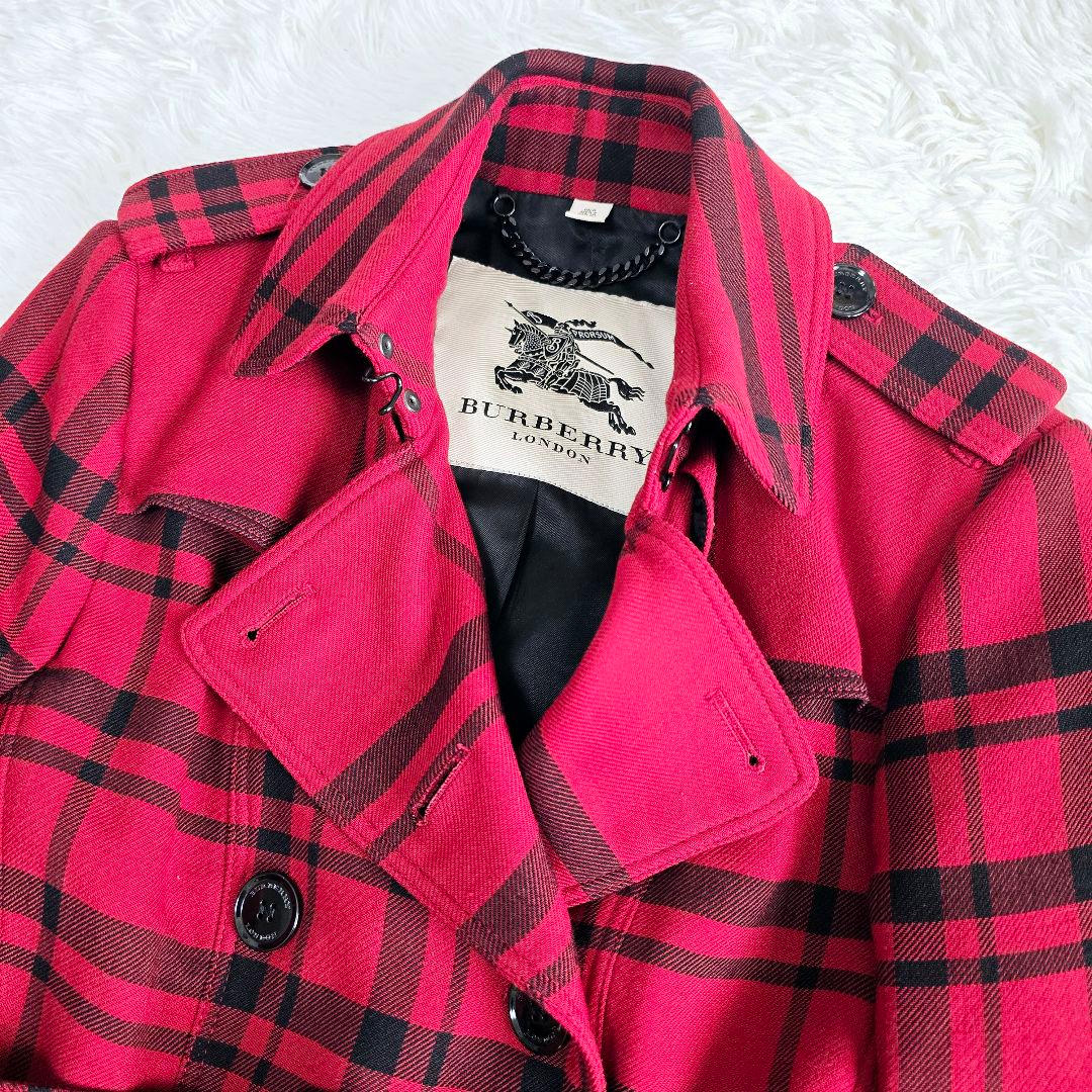 美品✨バーバリーロンドン ウール トレンチコートノバチェック ベルト