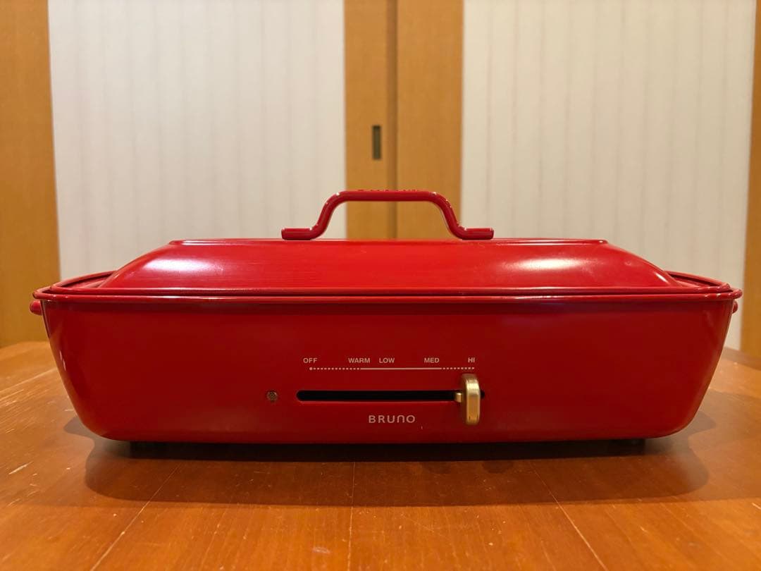 BRUNO ホットプレート 赤グランデサイズ　グリルプレート付き