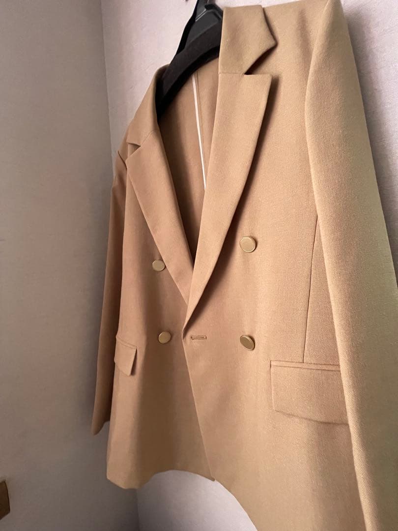 （新品）NOLLEY'Sウォッシャブル綿麻スラブダブルジャケット