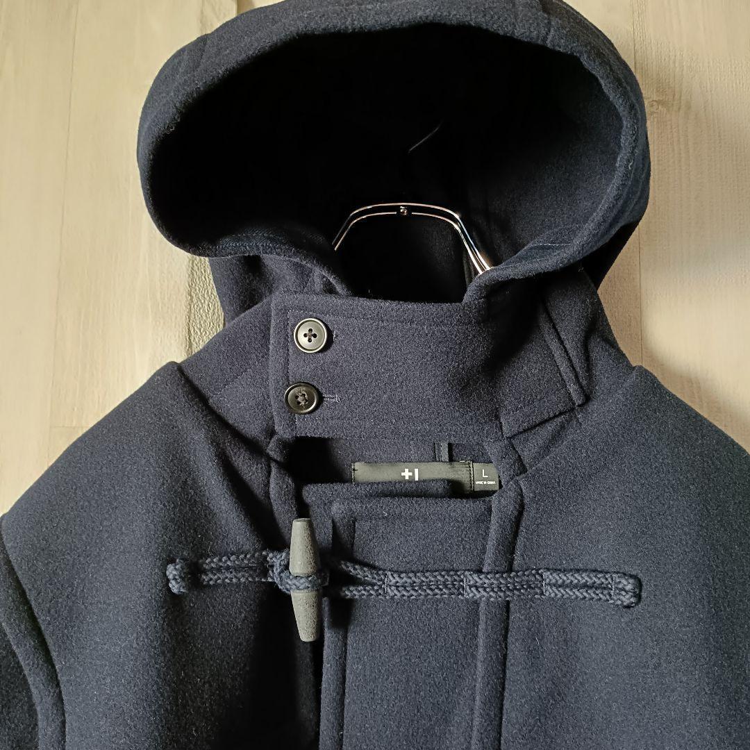 美品 ユニクロ +J ウールオーバーサイズダッフルコート L ネイビー 紺
