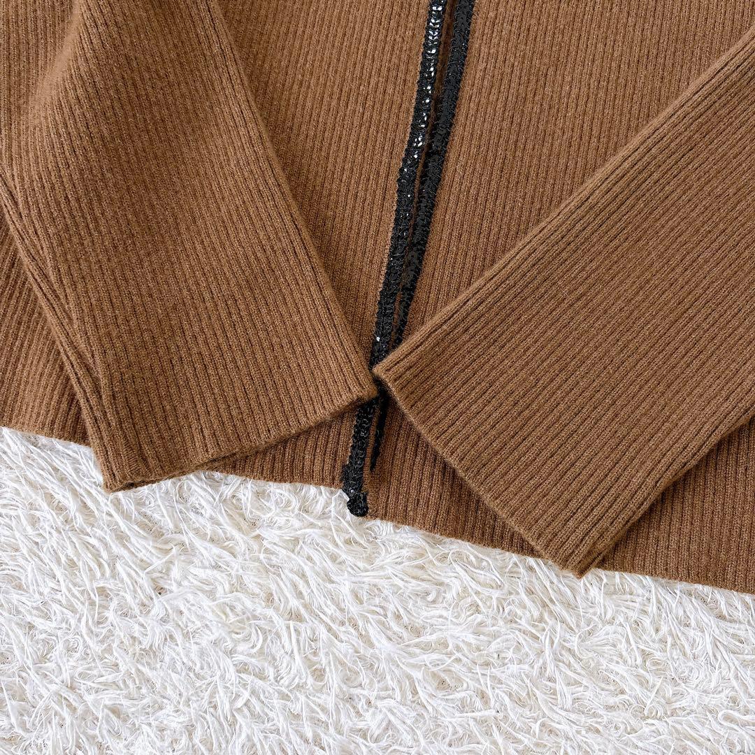 美品✨フォクシー カシミヤ100% アンサンブル スパンコール ブラウン 40