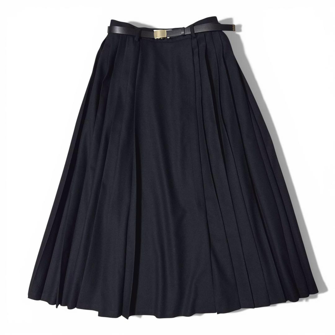 極美品✨25AW　定価7.8万　エブール　ウールポプリン プリーツスカート　38