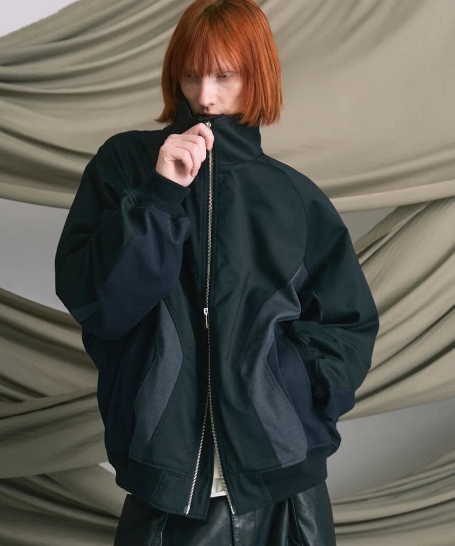 Wool Mixed Prime-Over Track Jacket ネイビー