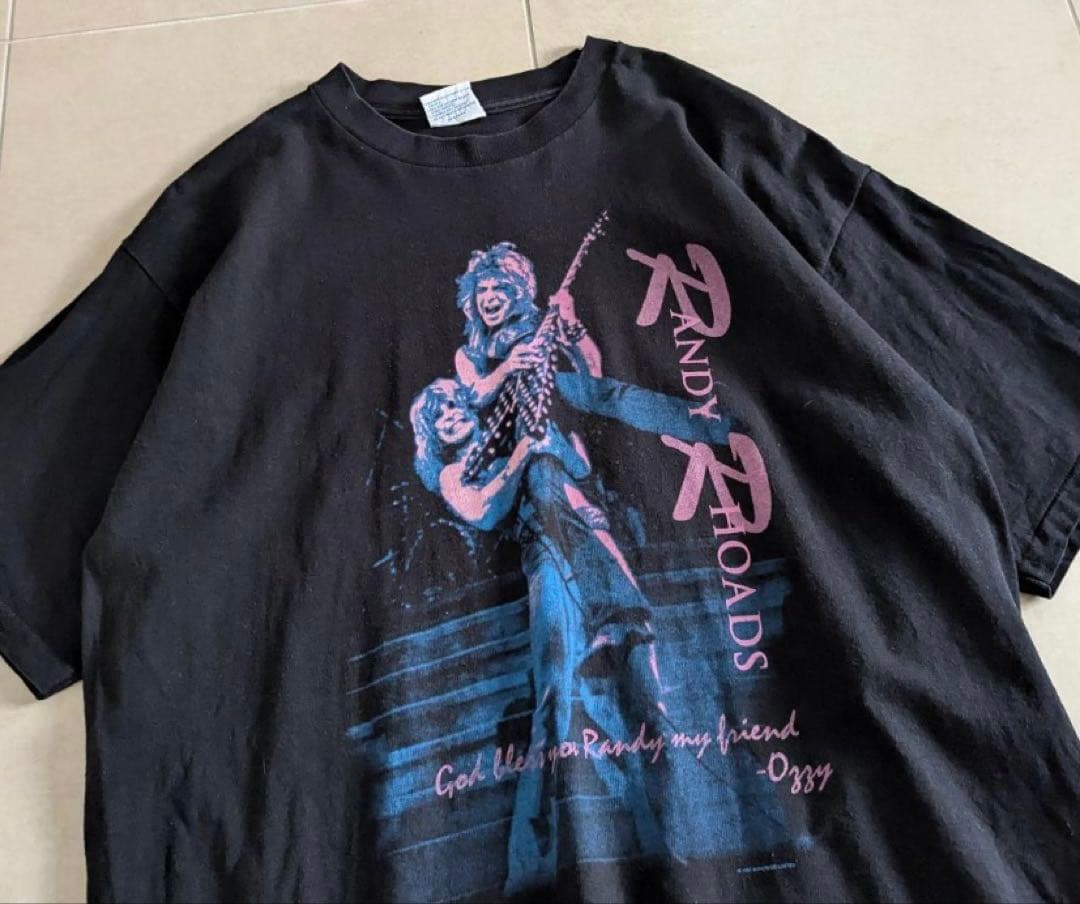 90s USA製　オジーオズボーン　 ランディーローズ フォト　Tシャツ