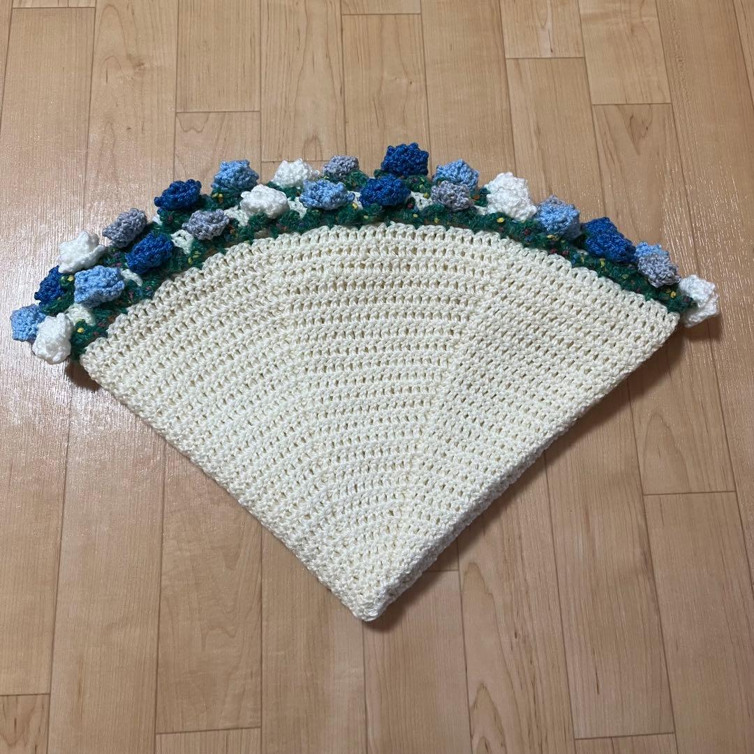バラ　ブーケブランケット　フラワーブランケット　花束ブランケット　青　水色