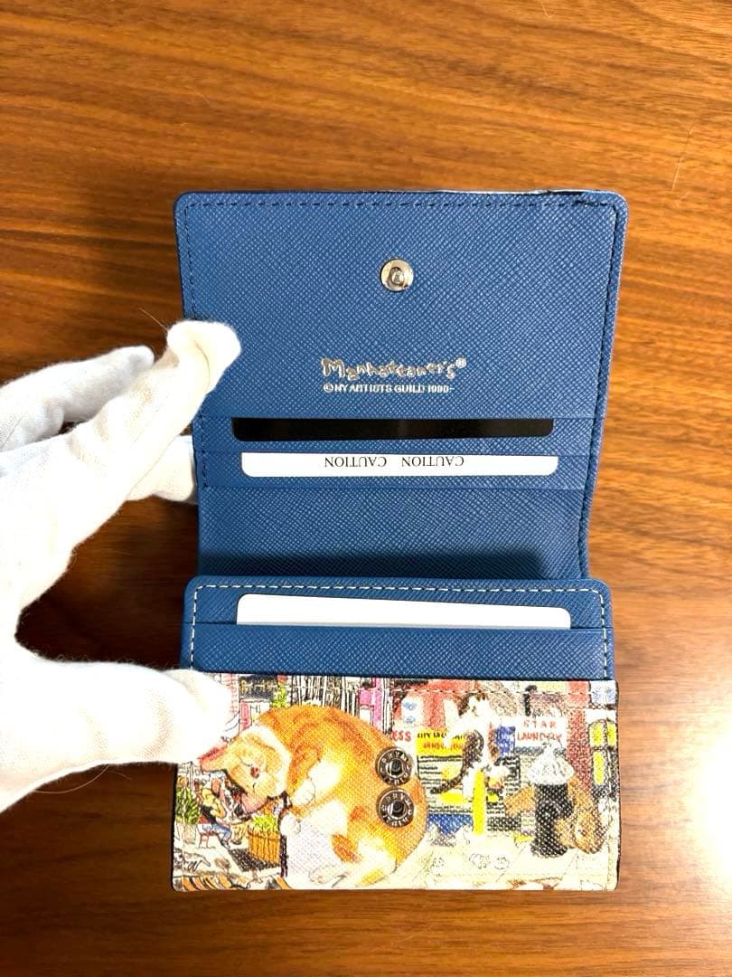 【新品・タグ付】マンハッタナーズ 二つ折り財布 猫デザイン　箱付き