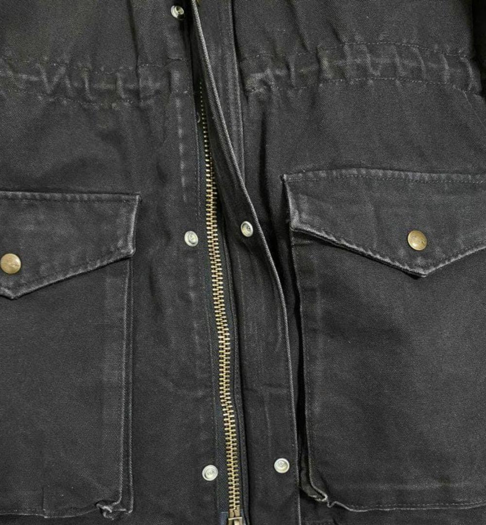 カーハート　ブラック　ジャケット　ダック生地　Carhartt　 襟コーデュロイ