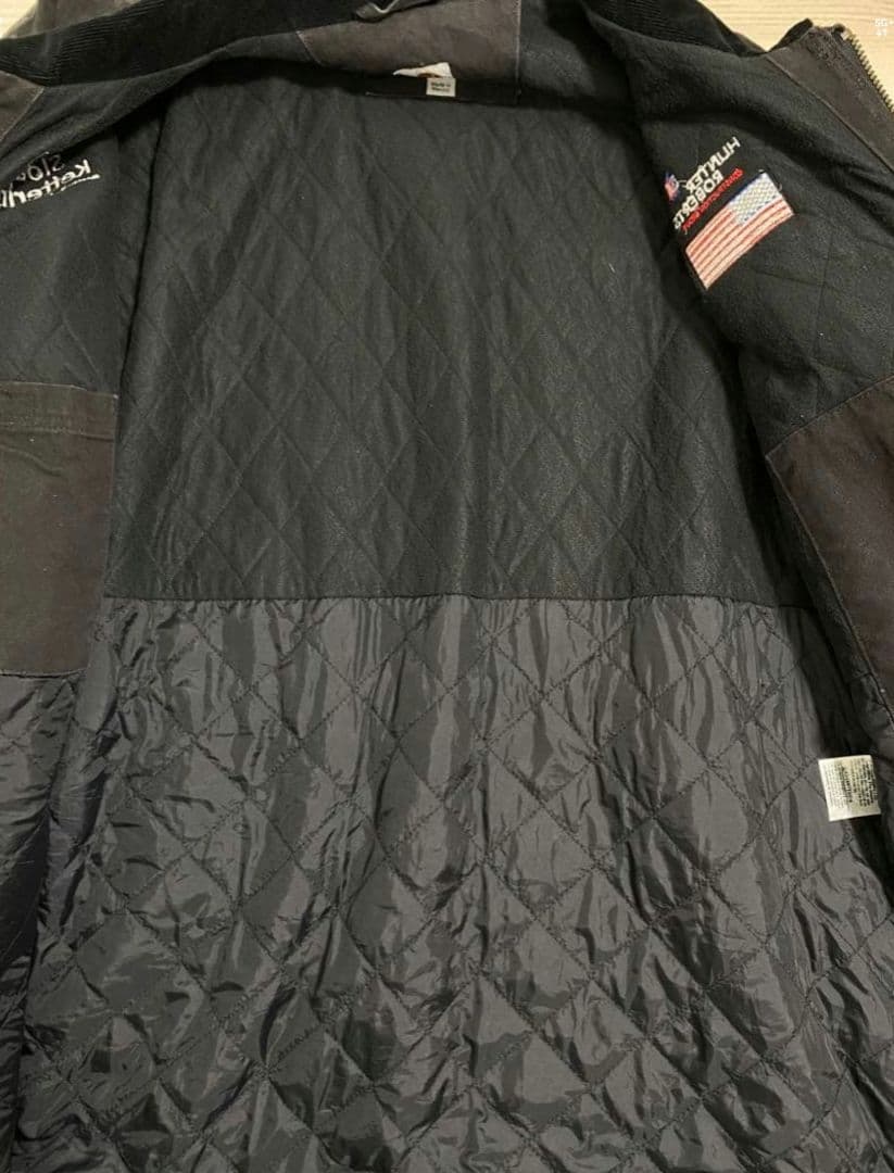 カーハート　ブラック　ジャケット　ダック生地　Carhartt　 襟コーデュロイ