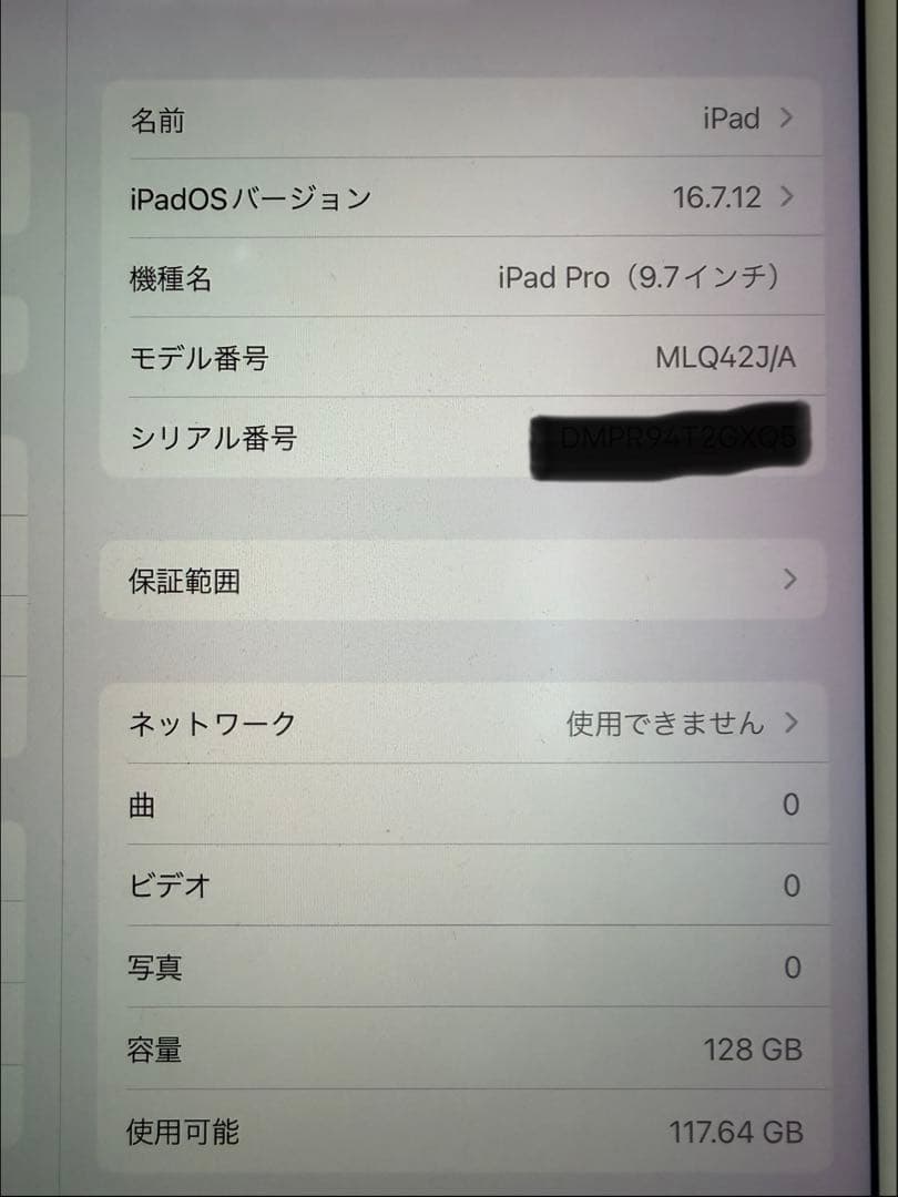 iPad Pro 9.7インチ 128GB （第1世代） セルラーモデル