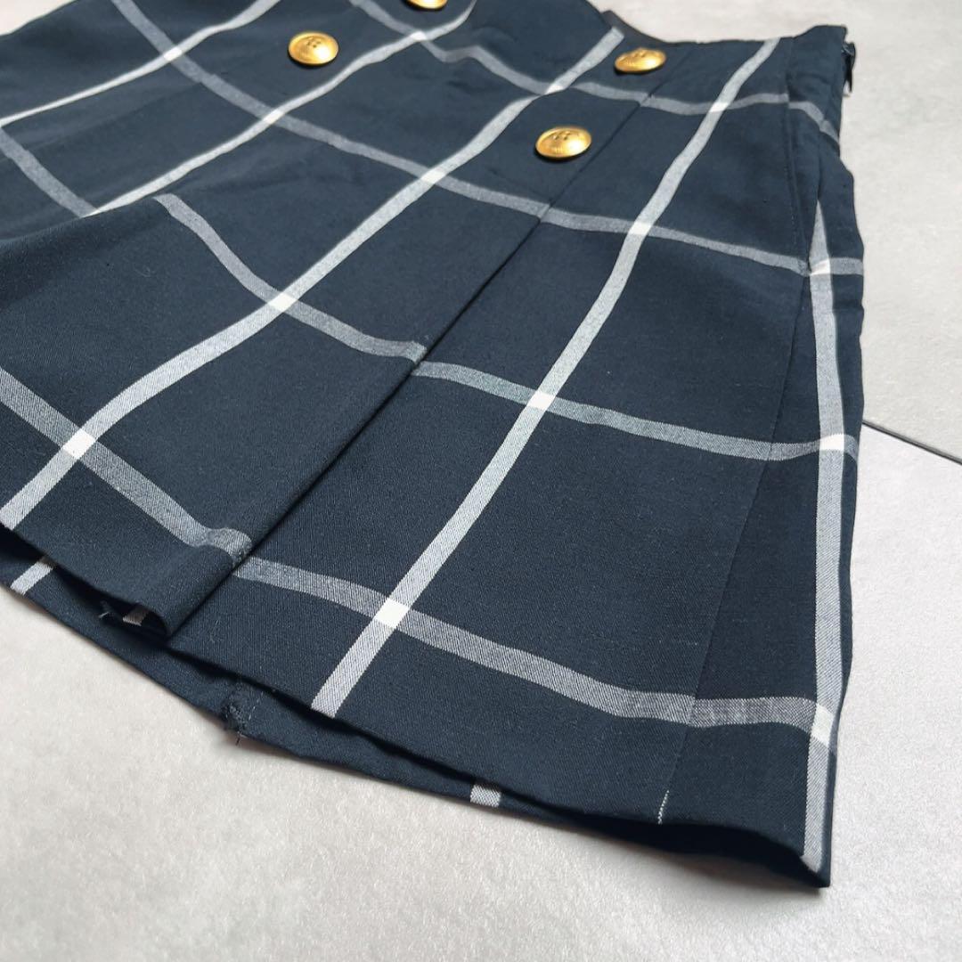 【極美品】ブルーレーベル クレストブリッジ キュロット チェック ロゴ金ボタン