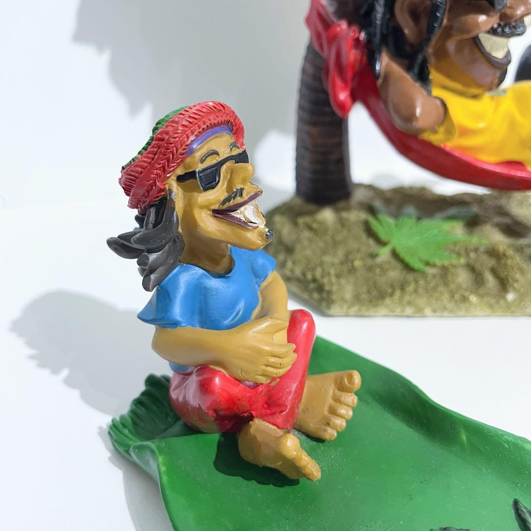 2個セット レゲエ ラスタマン お香立て 時計 置き物 インテリア オブジェ