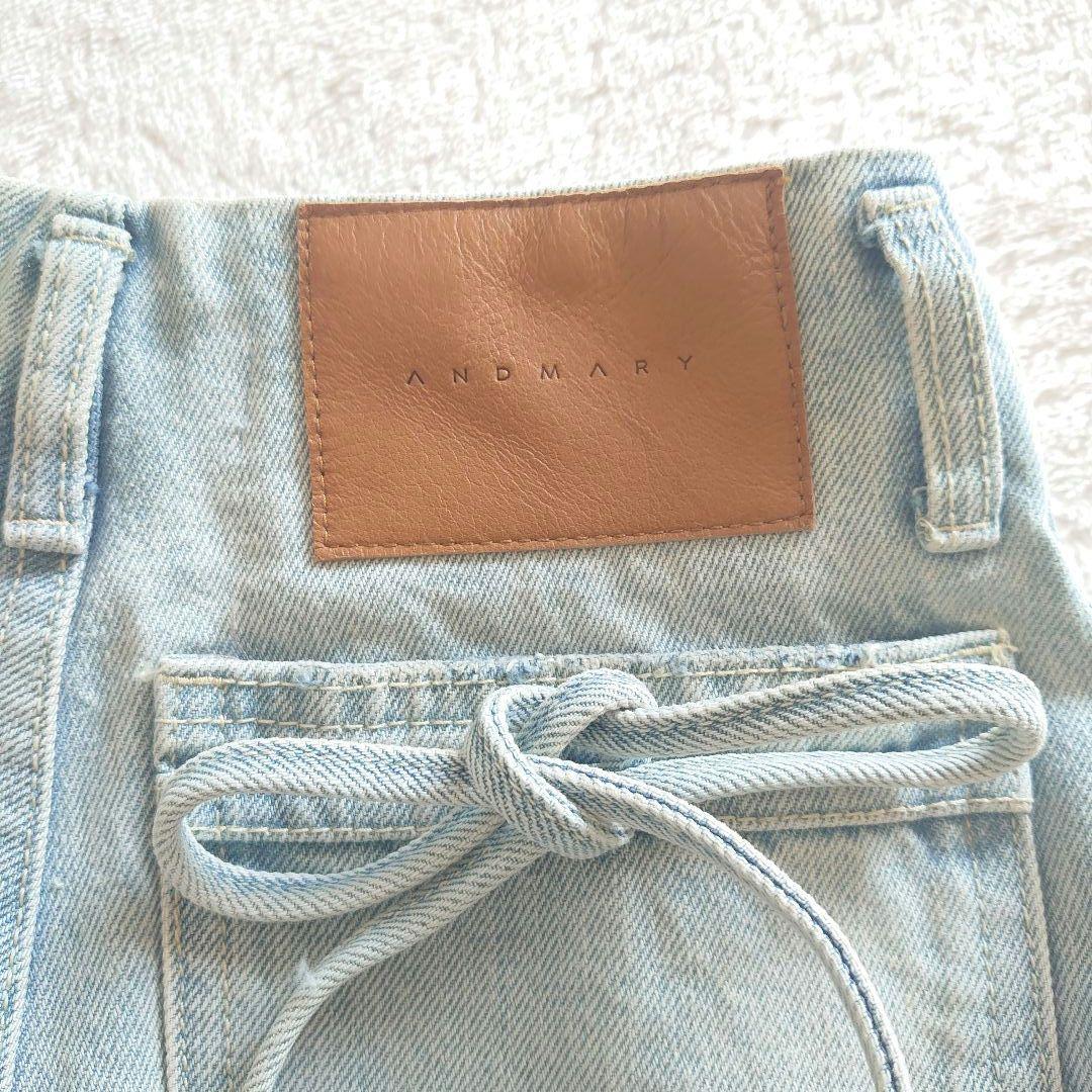 ♡ANDMARY♡Back ribbon denim cargo pants