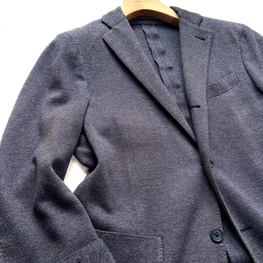 LARDINI ラルディーニ メランジネイビー ジャージー テーラードジャケット