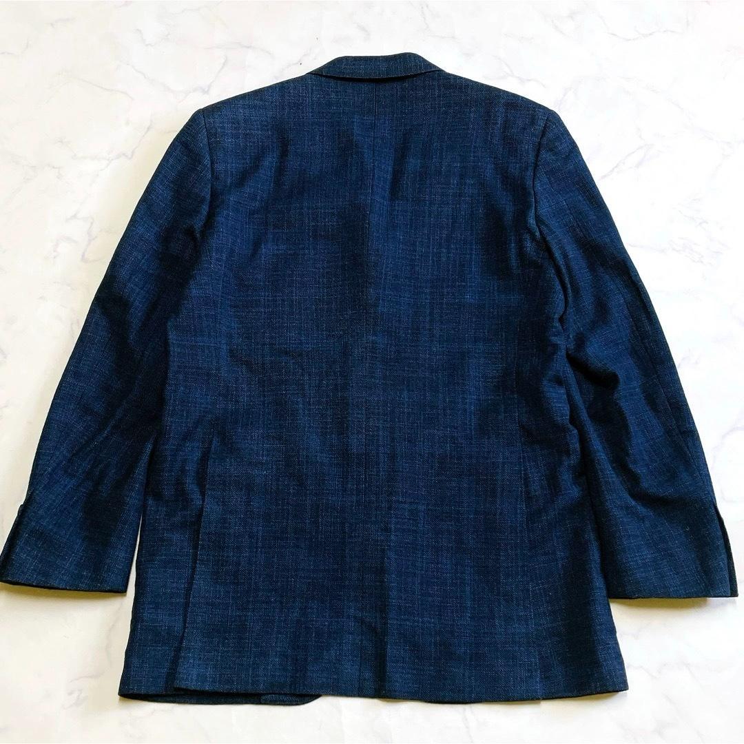 美品/ XL✨バーバリーロンドン 霜降りテーラードジャケット 羊毛 絹 シルク