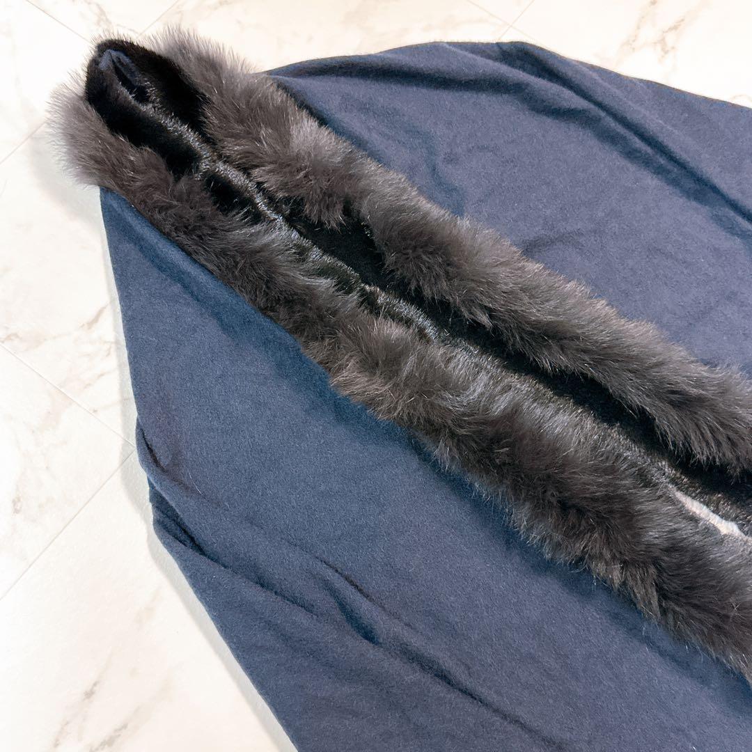 tiedeur カシミヤ100% ミンク フォックスファー ストール ポンチョ
