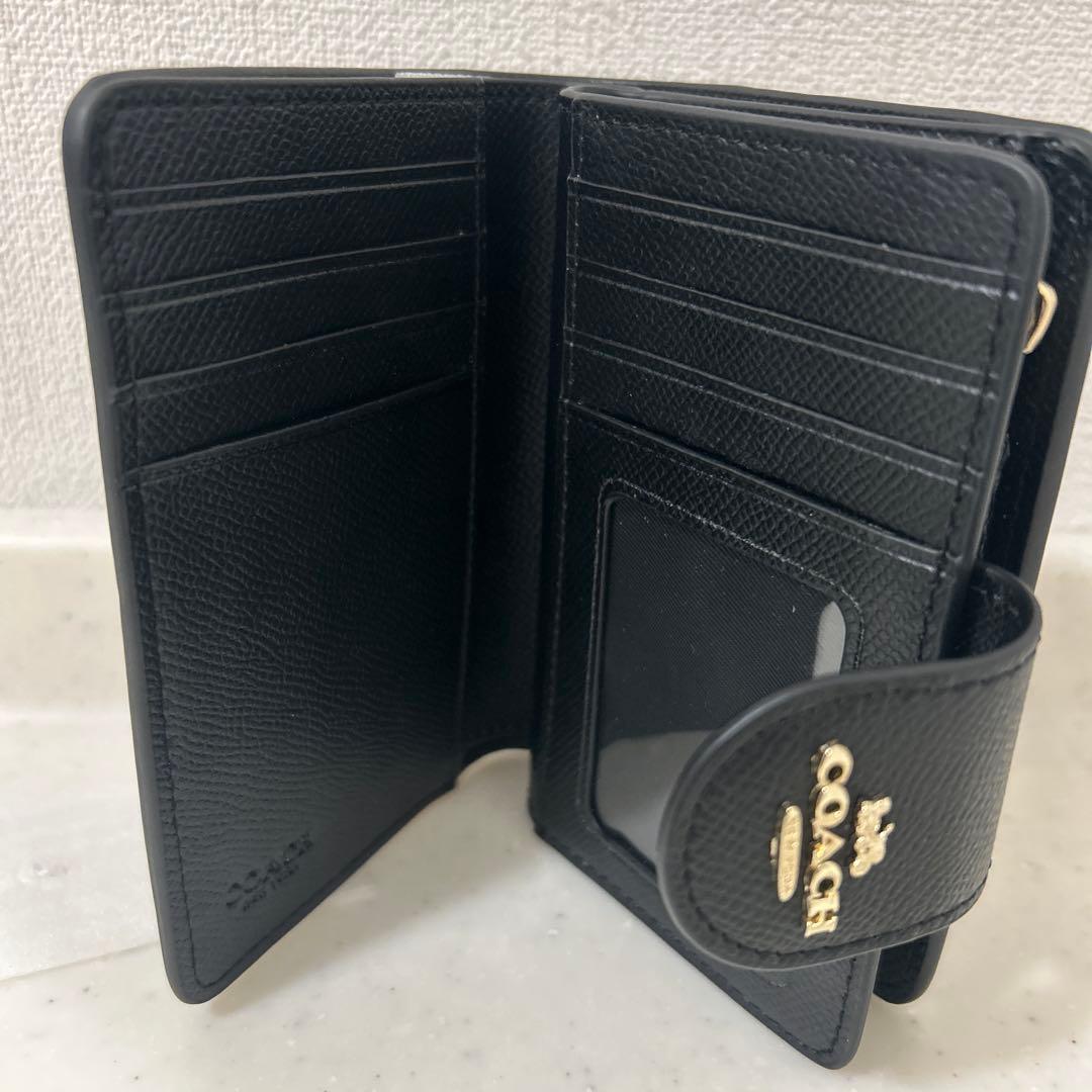 【新品未使用】COACH ブラック 二つ折り財布